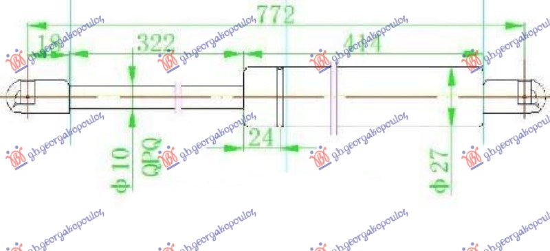 Gas Spring, boot-/cargo area Aftermarket 011208305