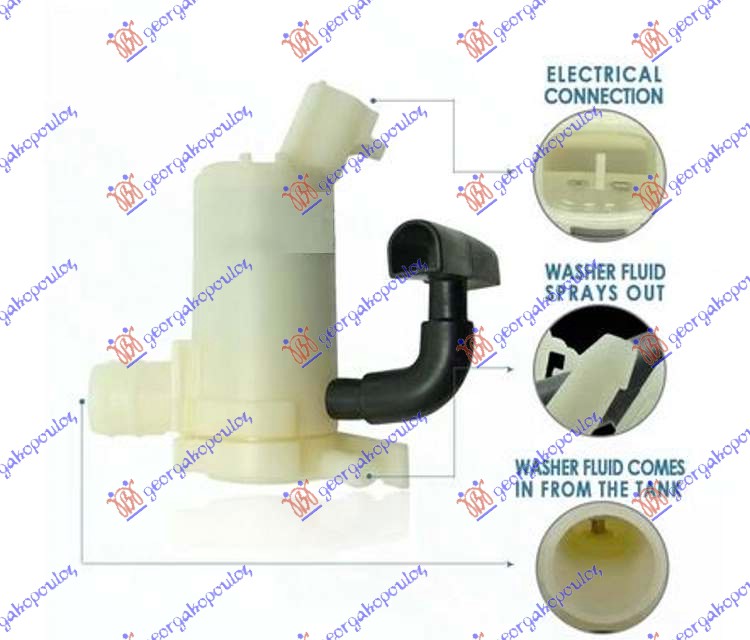 Washer Fluid Pump, window cleani Aftermarket 345008450