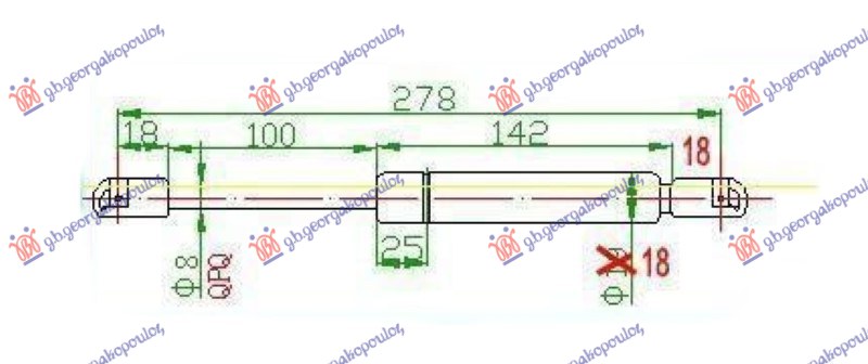 Gas Spring, boot-/cargo area Aftermarket 015208305