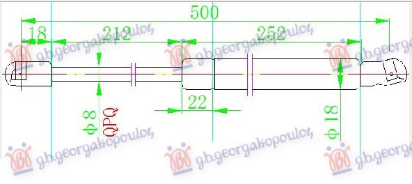 Gas Spring, boot-/cargo area Aftermarket 017108305
