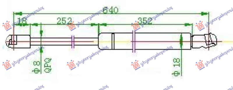 Gas Spring, boot-/cargo area Aftermarket 019908300