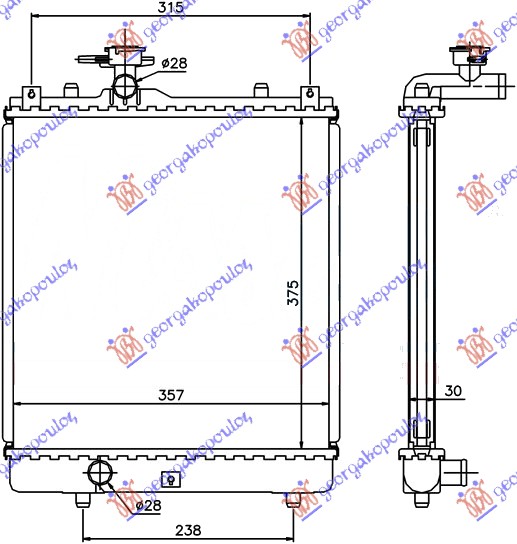 Radiator, engine cooling Aftermarket 020406315