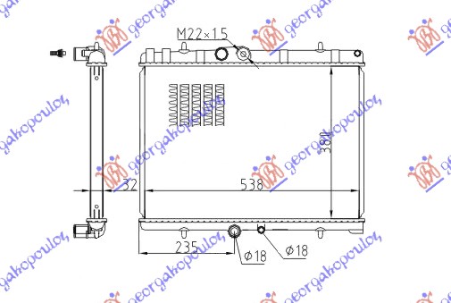 Radiator, engine cooling Aftermarket 020806330