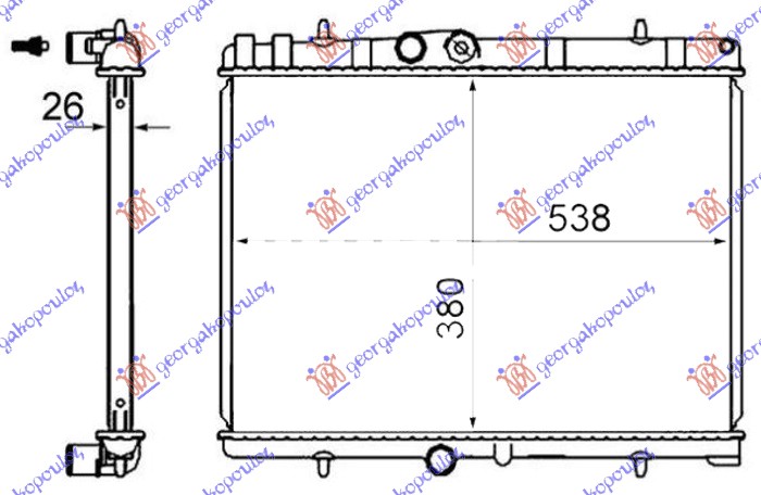 Radiator, engine cooling Aftermarket 050906305