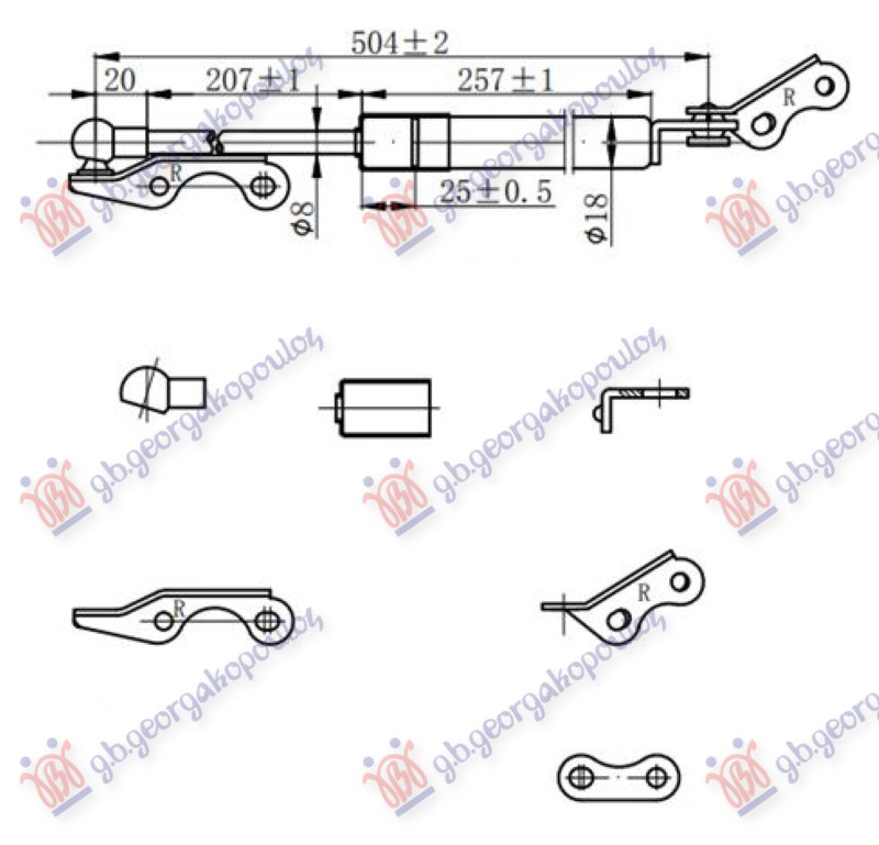 Gas Spring, boot-/cargo area Aftermarket 022508301