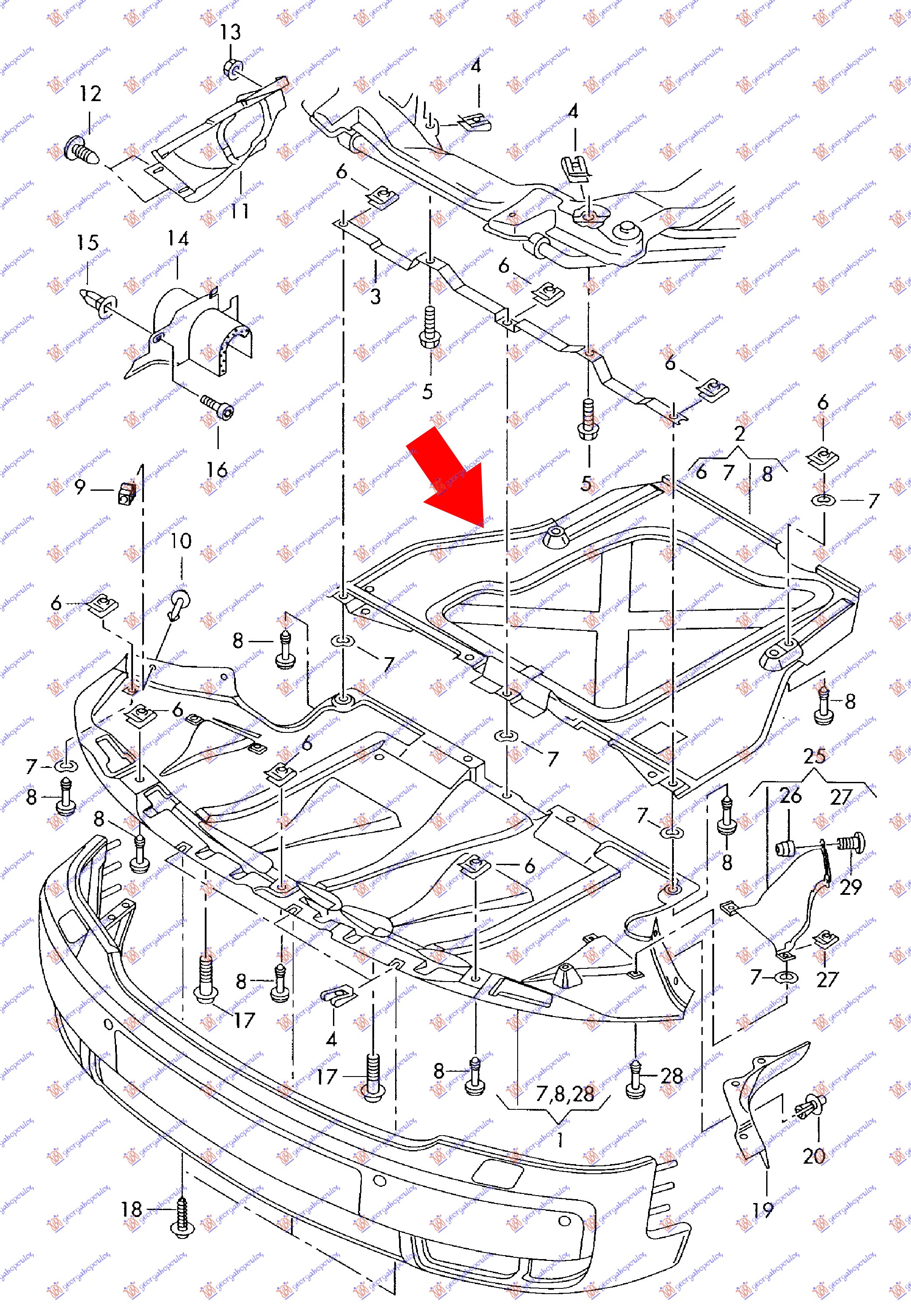 ΠΟΔΙΑ ΜΗΧΑΝΗΣ ΠΛΑΣΤΙΚΗ (ΠΙΣΩ ΚΟΜΜΑΤΙ) για AUDI A4 2000-2004 (8E2/8E5)