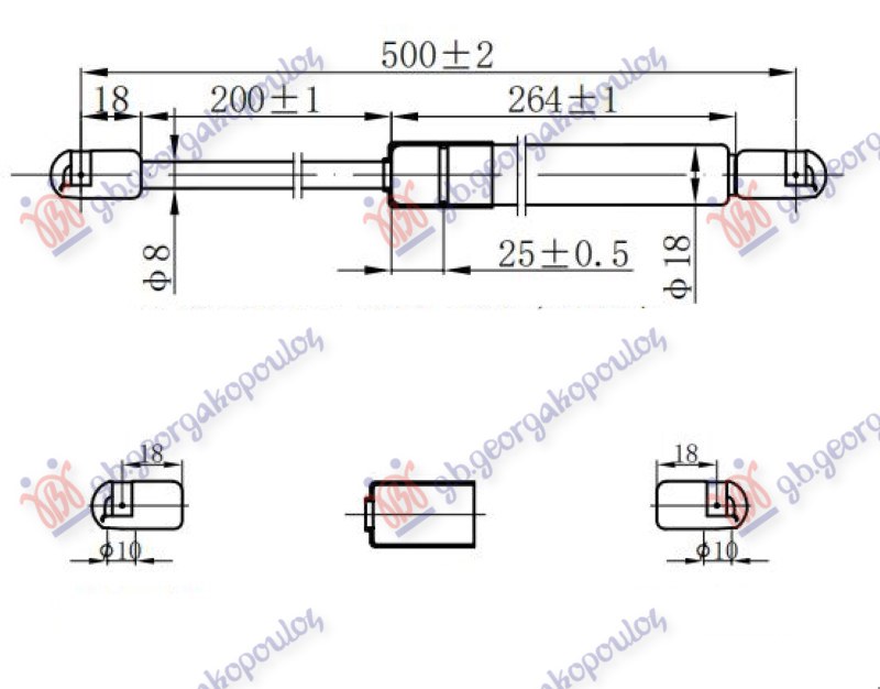 Gas Spring, boot-/cargo area Aftermarket 024408305