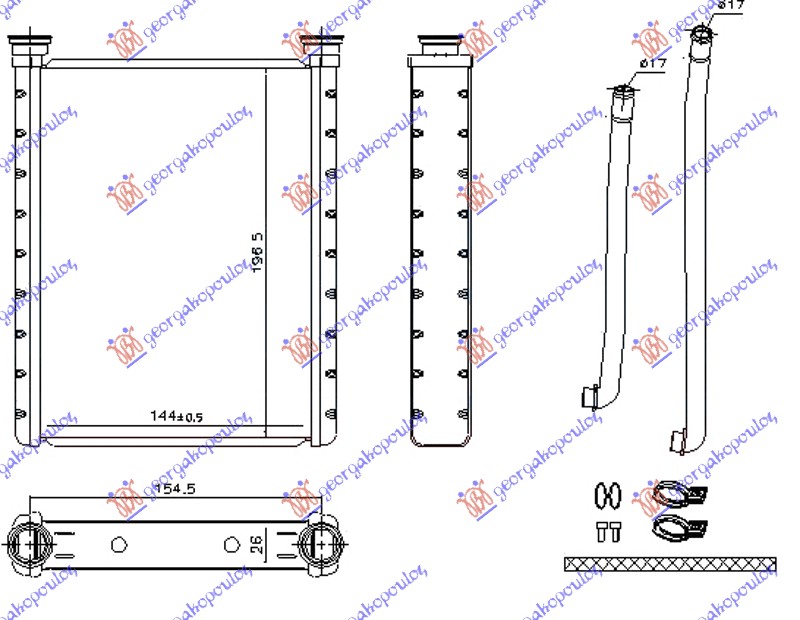 Heat Exchanger, interior heating Aftermarket 824006500