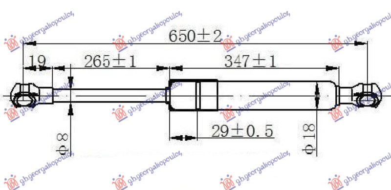 Gas Spring, boot-/cargo area Aftermarket 027008315