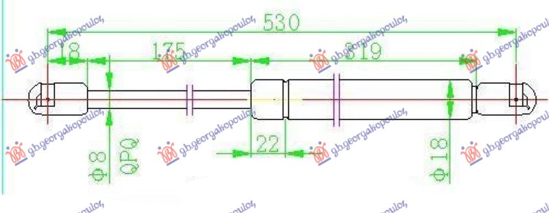 Gas Spring, boot-/cargo area Aftermarket 028208315