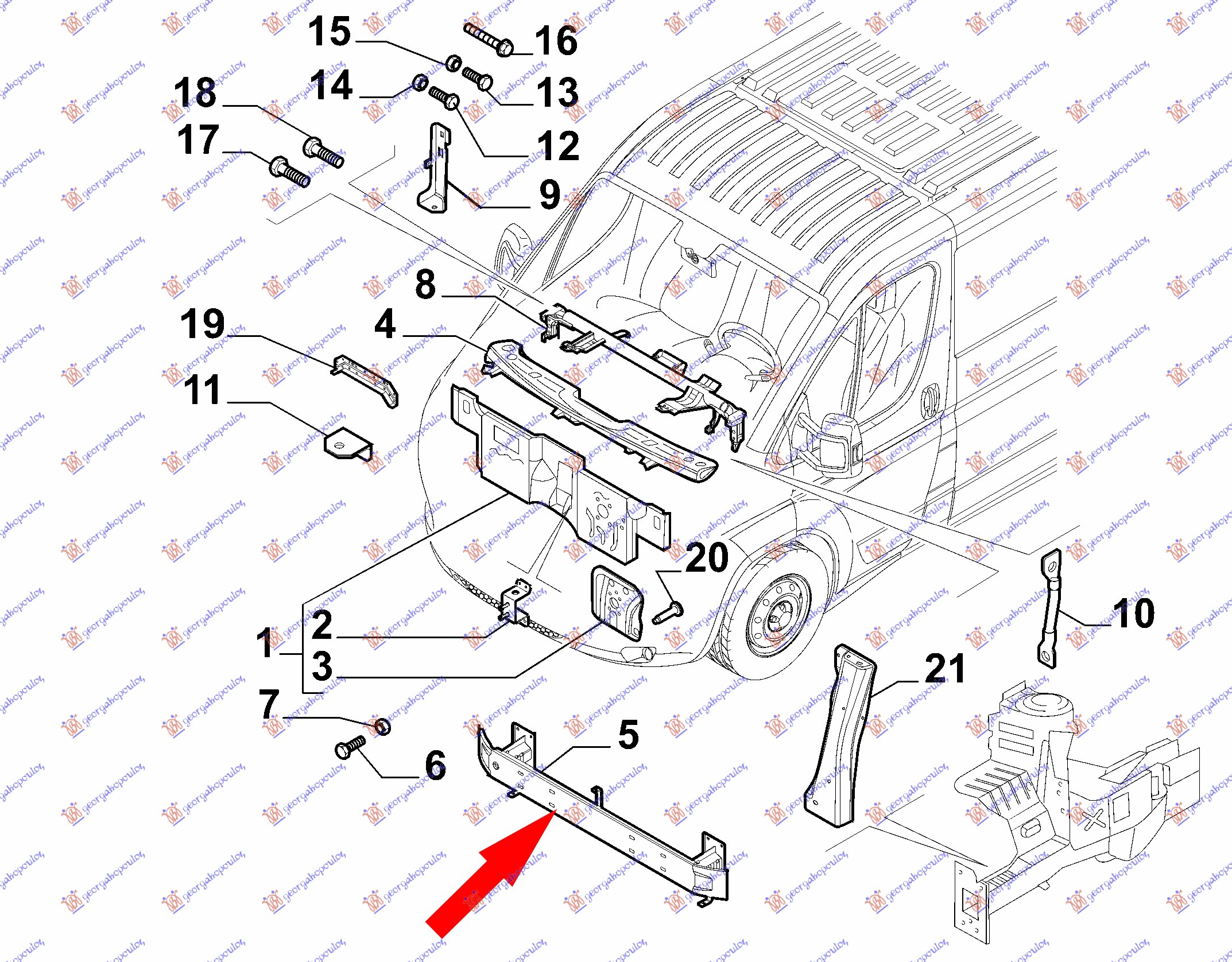 ΤΡΑΒΕΡΣΑ ΠΡΟΦΥΛΑΚΤΗΡΑ ΕΜΠΡΟΣ για FIAT DUCATO III 2006-2014 (250)