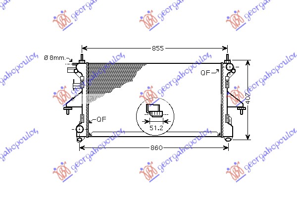 Radiator, engine cooling Aftermarket 637006300