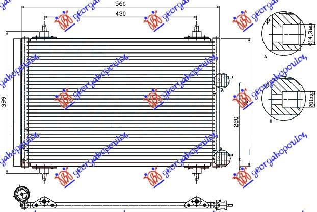 Condenser, air conditioning Aftermarket 030106400