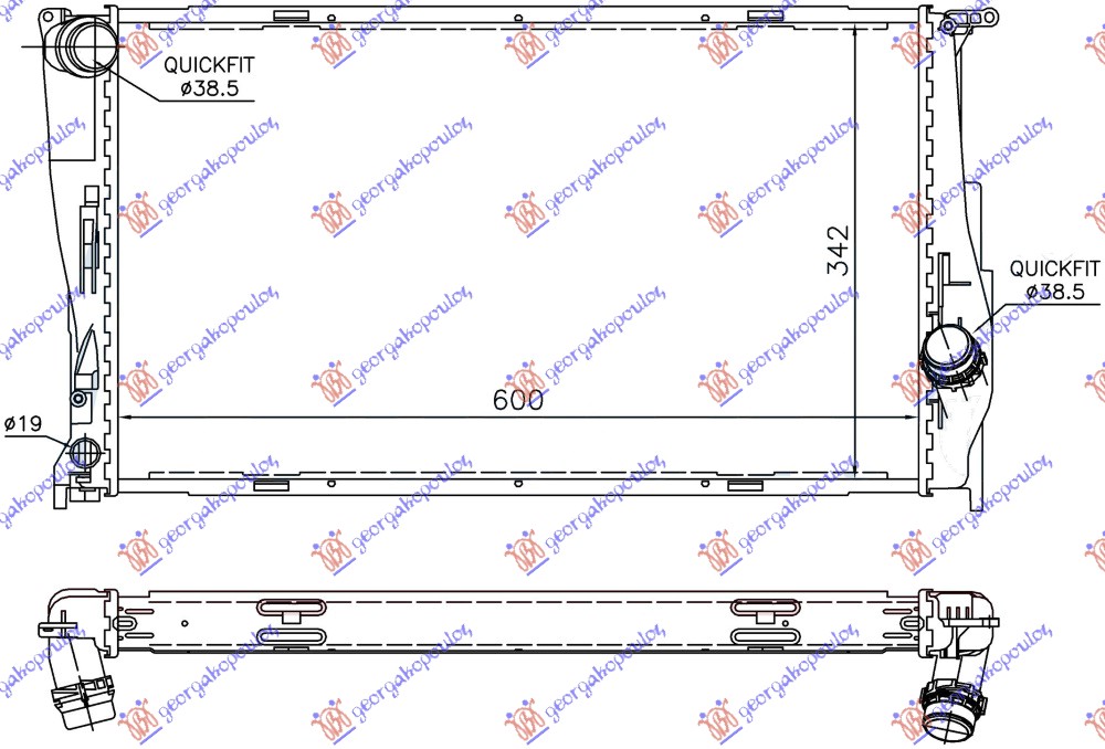 Radiator, engine cooling Aftermarket 156006320