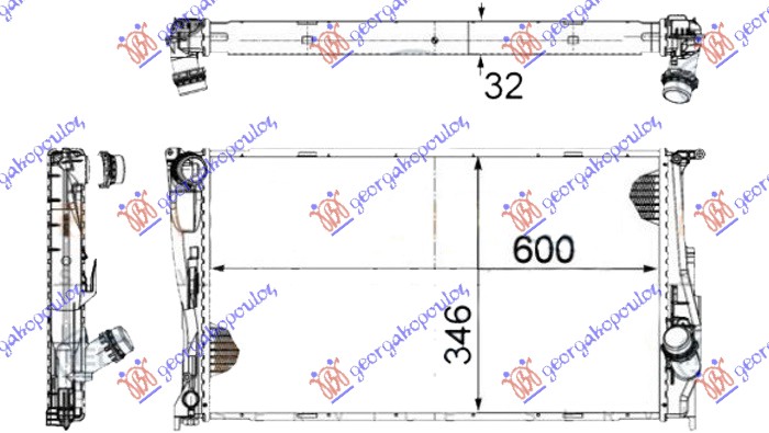 Radiator, engine cooling Aftermarket 156006325