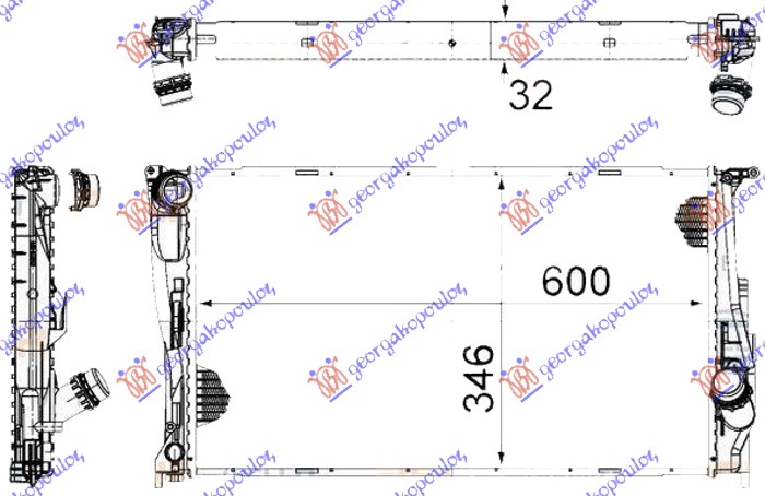 Radiator, engine cooling Aftermarket 156006335