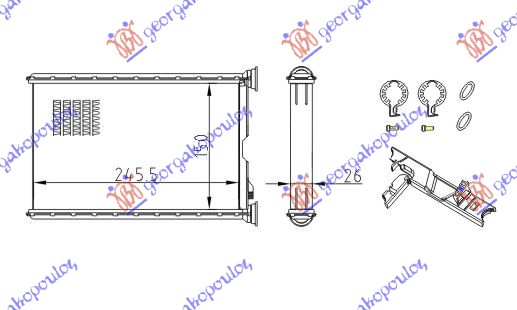 Heat Exchanger, interior heating Aftermarket 154006500