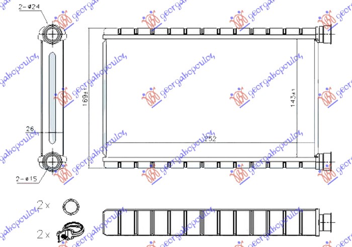Heat Exchanger, interior heating Aftermarket 154006510