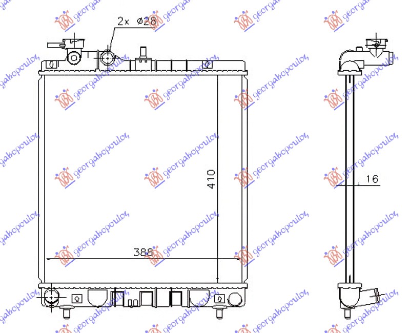 Radiator, engine cooling Aftermarket 032406300