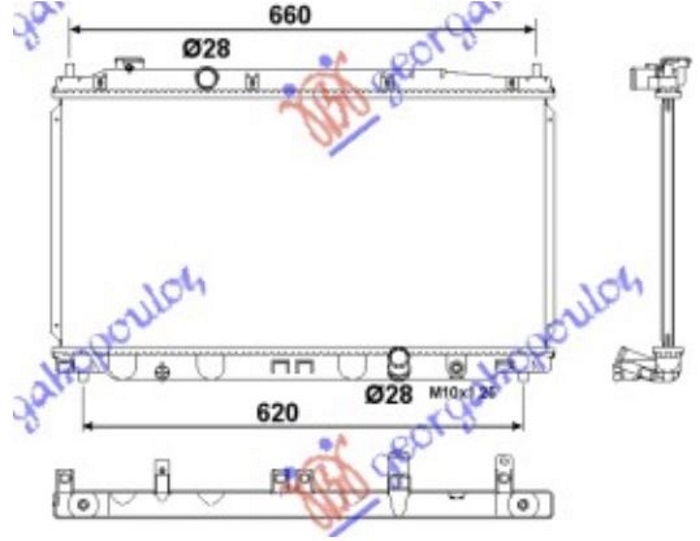 Radiator, engine cooling Aftermarket 342006305