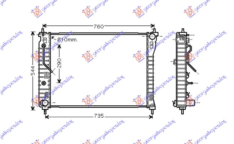 Radiator, engine cooling Aftermarket 051706300