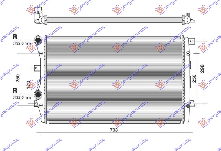 Radiator, engine cooling Aftermarket 887106330