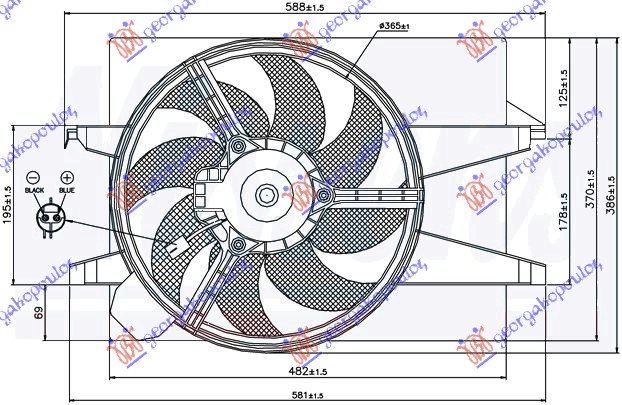 Fan, engine cooling Aftermarket 020606450