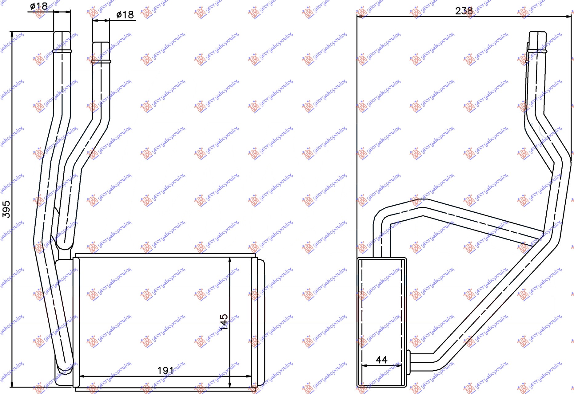 Heat Exchanger, interior heating Aftermarket 020606500