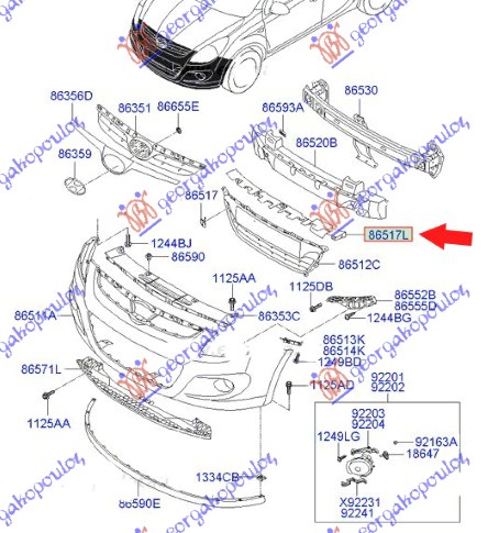 ΠΛΑΣΤΙΚΟ ΜΑΣΚΑΣ ΑΝΩ (Γ) για HYUNDAI i20 I 2008-2012 (IB/GB/PB/PBT)
