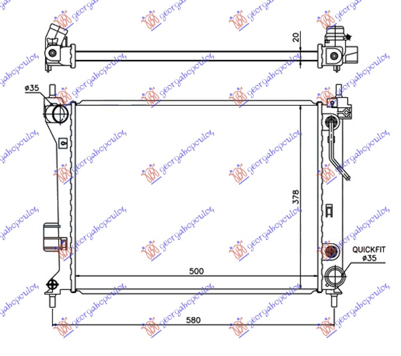 Radiator, engine cooling Aftermarket 366006340