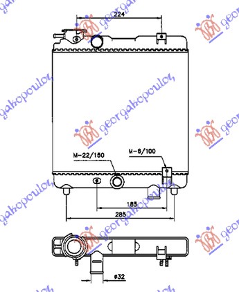 Radiator, engine cooling Aftermarket 038306300