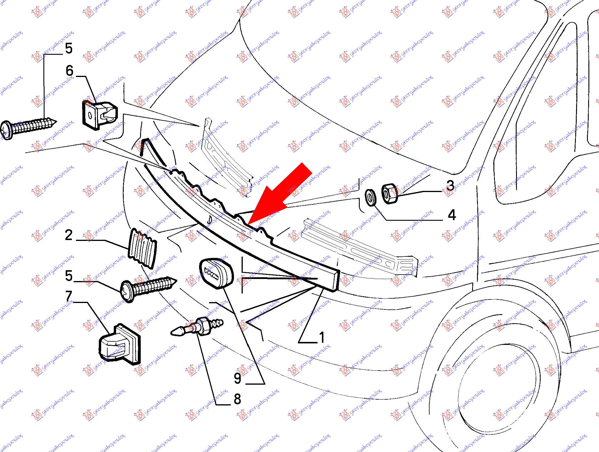 ΠΟΔΙΑ ΜΕΣΑΙΑ (ΜΑΣΚΑ) ΜΕΤΑΛΛΙΚΗ για FIAT DUCATO II 1994-2002 (230)