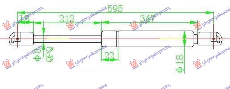 Gas Spring, boot-/cargo area Aftermarket 046408305