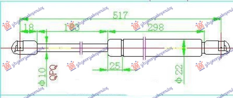 Gas Spring, boot-/cargo area Aftermarket 046508305