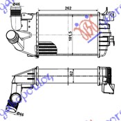 ΨΥΓΕΙΟ INTERCOOLER 1.3-1.7-1.9 CDTi(Φ45)(260x180x60) για OPEL ASTRA H 2004-2010 (A04)
