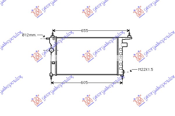 ΨΥΓΕΙΟ 1.2-1.4 - A/C (530x280) (ΠΑΡΟΧΕΣ ΔΙΑΓΩΝΙΑ) για OPEL CORSA B 1993-1995 (S93)