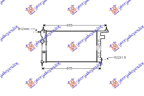 ΨΥΓΕΙΟ 1.2-1.4 -A/C (53x28) (ΠΑΡΟΧ.ΔΙΑΓΩΝ.) (VALEO CLASSIC) για OPEL CORSA B 93-95