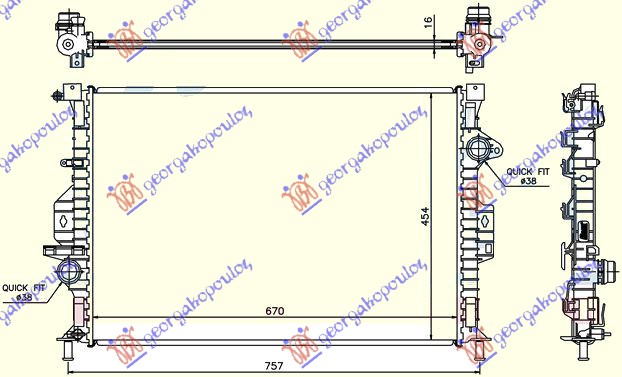 Radiator, engine cooling Aftermarket 855006300