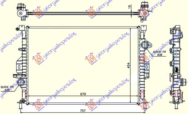 Radiator, engine cooling Aftermarket 855006305