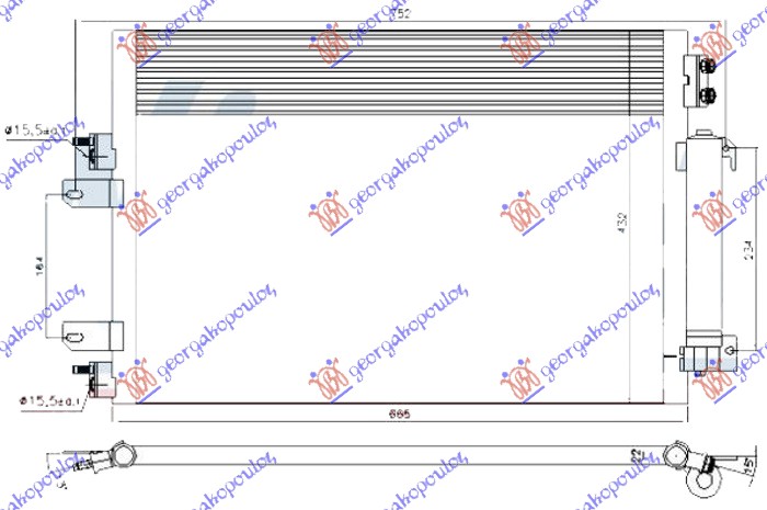 ΨΥΓΕΙΟ A/C 2.0-2.4 ΒΕΝΖΙΝΗ ΑΥΤΟΜΑΤΟ (665x432) για JEEP COMPASS 2007-2011 (MK49)