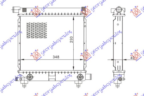 Radiator, engine cooling Aftermarket 051906315