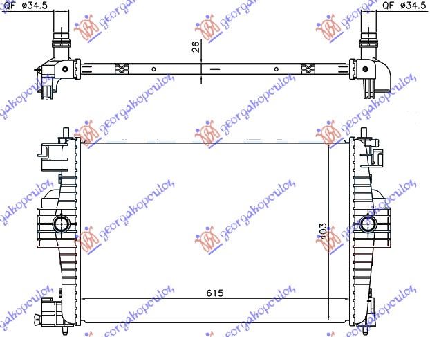 Radiator, engine cooling Aftermarket 634006320