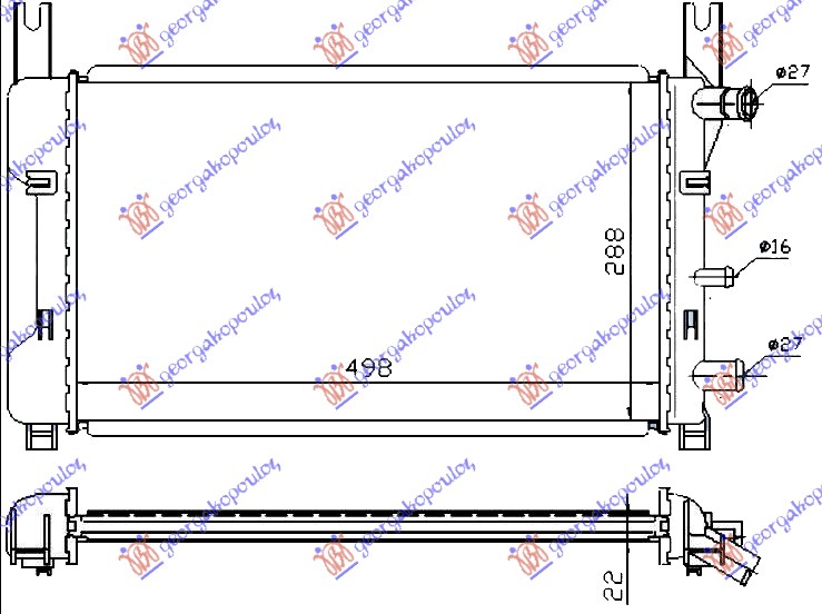 Radiator, engine cooling Aftermarket 055206305