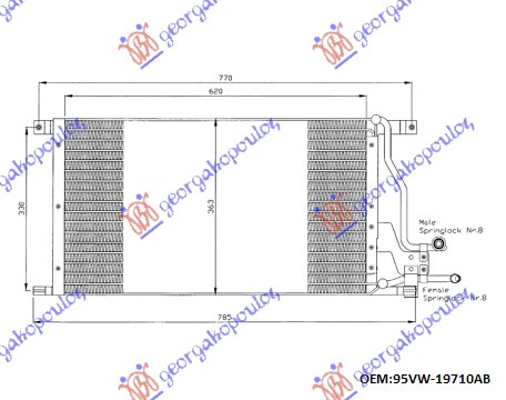 Condenser, air conditioning Aftermarket 056406400