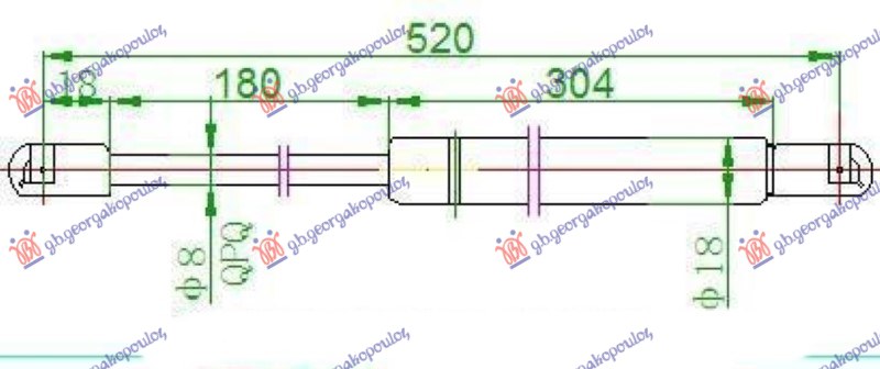 Gas Spring, boot-/cargo area Aftermarket 056708300