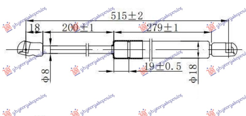 Gas Spring, boot-/cargo area Aftermarket 056808315