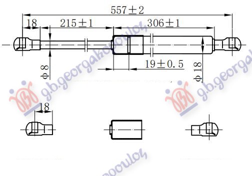 Gas Spring, boot-/cargo area Aftermarket 057008305