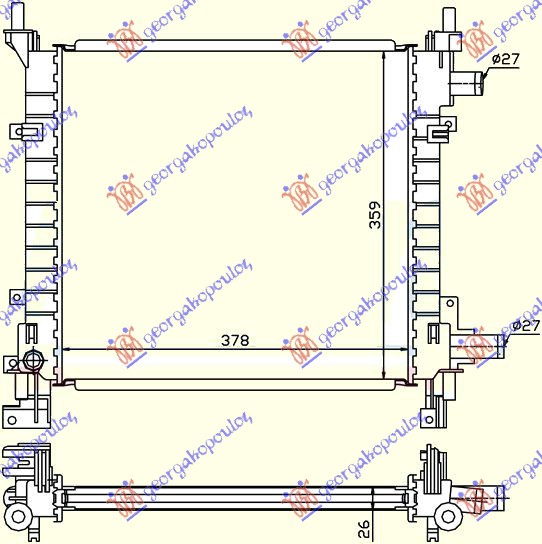 Radiator, engine cooling Aftermarket 057106300