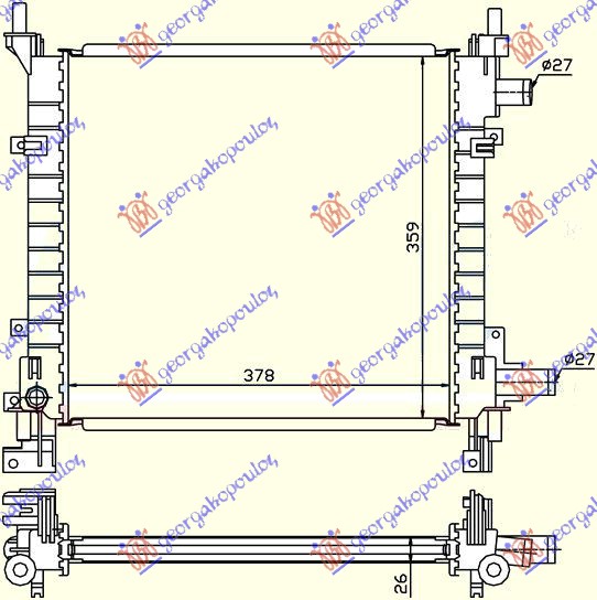 Radiator, engine cooling Aftermarket 057106325