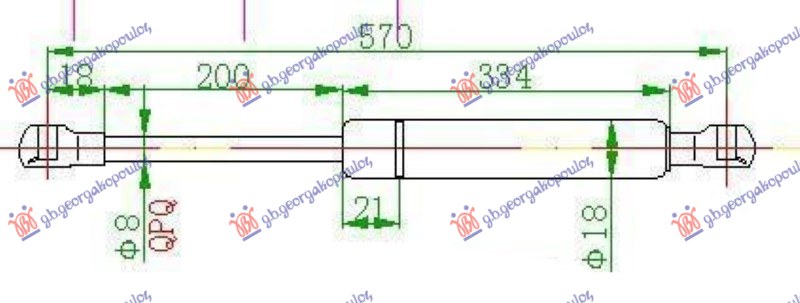 Gas Spring, boot-/cargo area Aftermarket 057208305